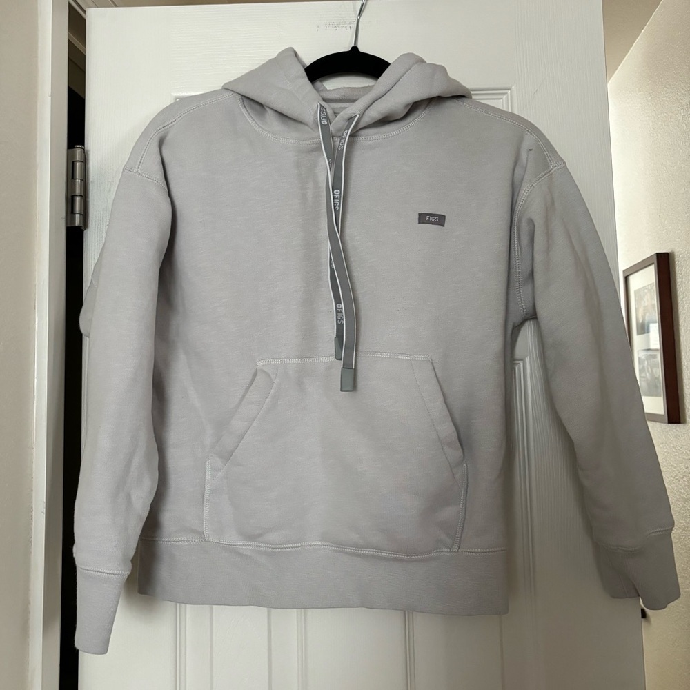 Figs Light Gray Pullover Hoodie Sweater